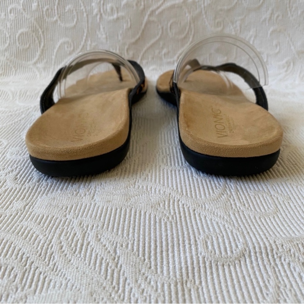 Suede & leather, Ortho heel, leopard print Vionic sandals - size 9 - Picture 7 of 9